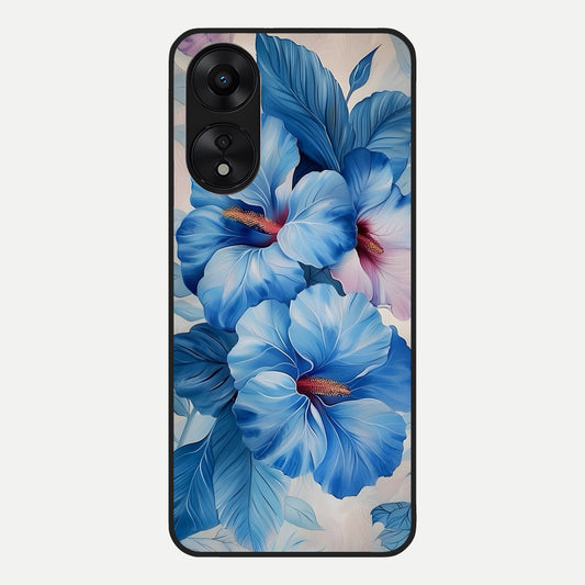  Ocean Hibiscus Grace Glass Case For Oppo A78 5G back cover – full design glossy printed glass finish