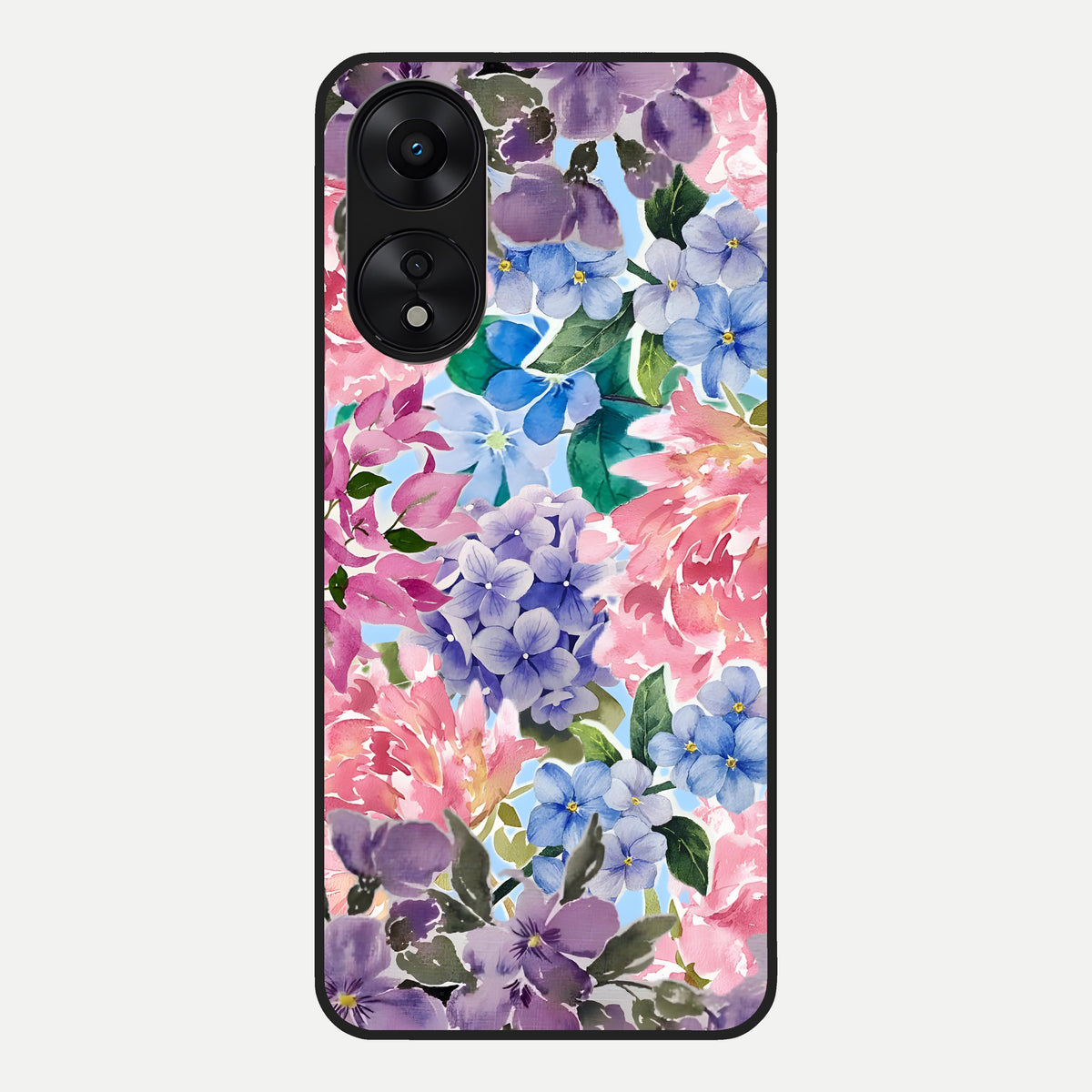  Pastel Floral Mix Glass Case For Oppo A78 5G back cover – full design glossy printed glass finish