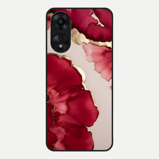  Pink And White Marble Glass Case For Oppo A78 5G back cover – full design glossy printed glass finish