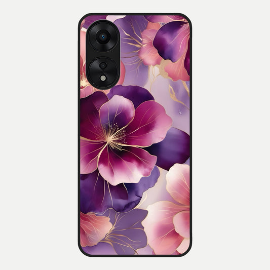  Pink Bouquet Florals Glass Case For Oppo A78 5G back cover – full design glossy printed glass finish