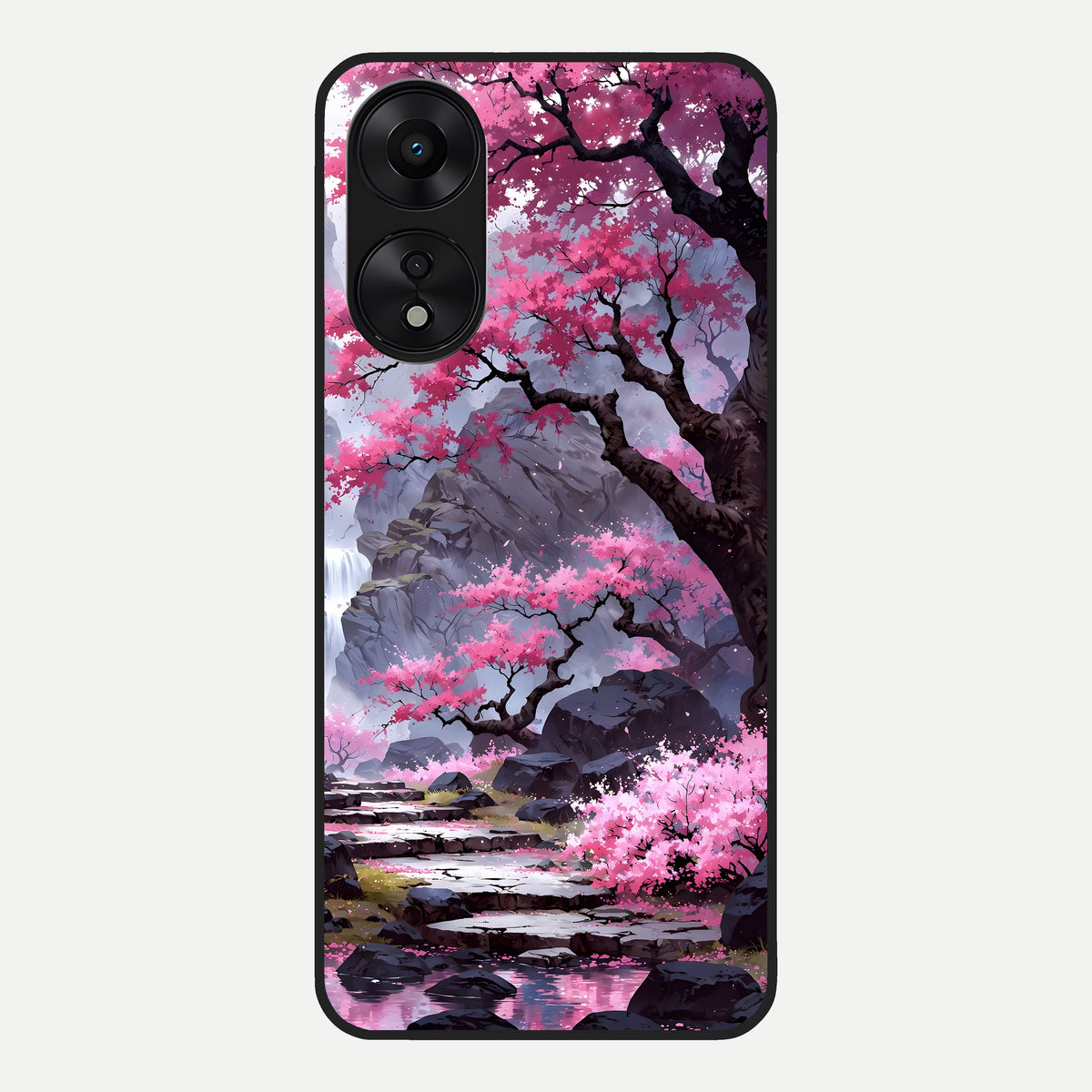  Pink Sunflower Glow Glass Case For Oppo A78 5G back cover – full design glossy printed glass finish