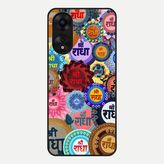  Radha Divine Bloom Glass Case For Oppo A78 5G back cover – full design glossy printed glass finish