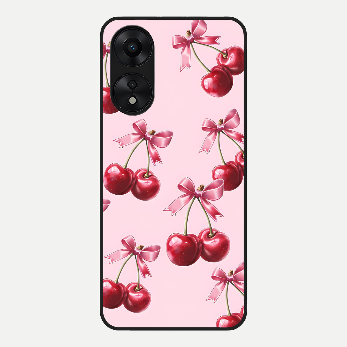  Red Cherries Pattern Glass Case For Oppo A78 5G back cover – full design glossy printed glass finish