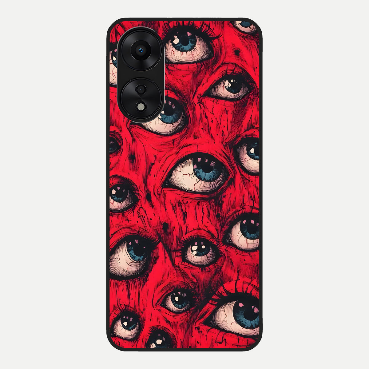  Red Eyes Pattern Glass Case For Oppo A78 5G back cover – full design glossy printed glass finish