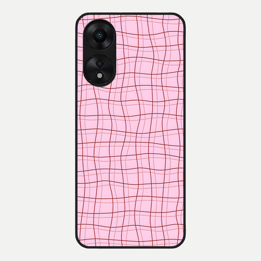  Soft Grid Bliss Glass Case For Oppo A78 5G back cover – full design glossy printed glass finish