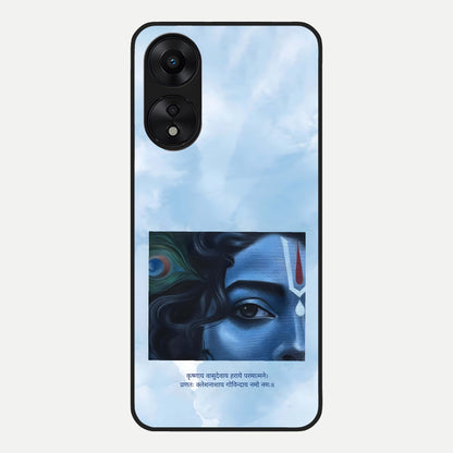  Spiritual Krishna Glass Case For Oppo A78 5G back cover – full design glossy printed glass finish