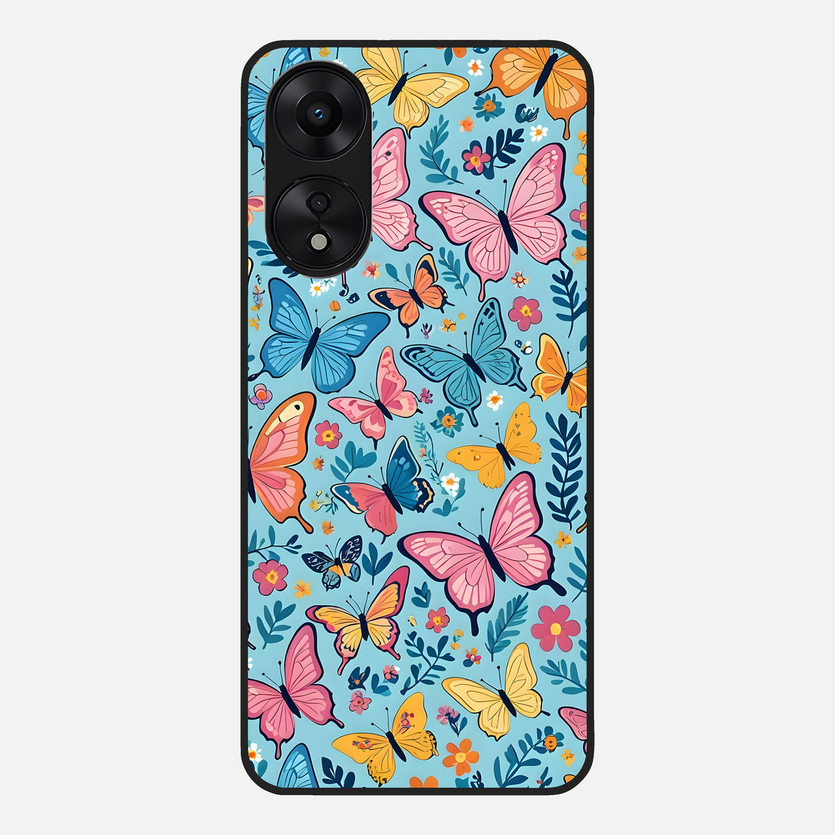 Spring Wing Garden Glass Case For Oppo A78 5G back cover – full design glossy printed glass finish