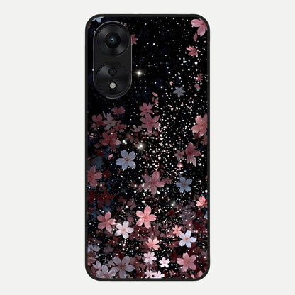  Starlit Flower Dreams Glass Case For Oppo A78 5G back cover – full design glossy printed glass finish