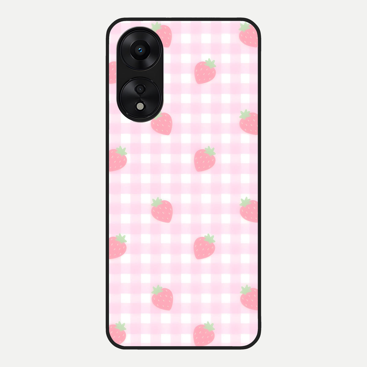  Strawberry Picnic Love Glass Case For Oppo A78 5G back cover – full design glossy printed glass finish