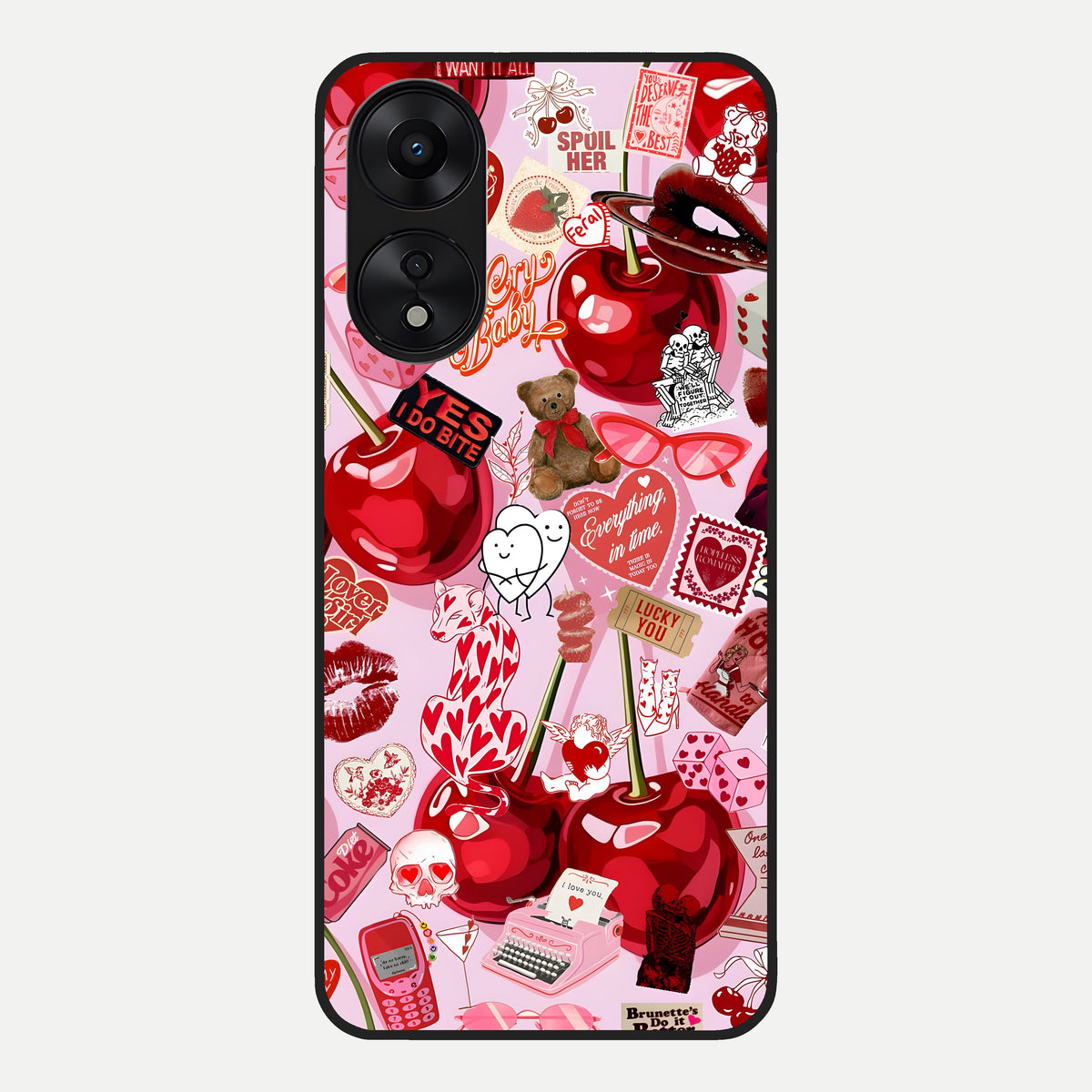  Sweet Cherry Chaos Glass Case For Oppo A78 5G back cover – full design glossy printed glass finish