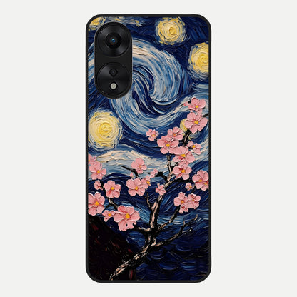  Van Gogh Scenery Glass Case For Oppo A78 5G back cover – full design glossy printed glass finish