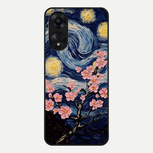 Van Gogh Scenery Glass Case For Oppo A78 5G back cover – full design glossy printed glass finish
