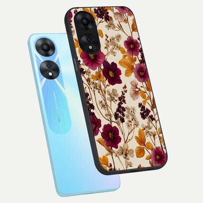  Autumn Wine Bloom phone case For Oppo A78 5G showing premium glass back cover with detailed artwork