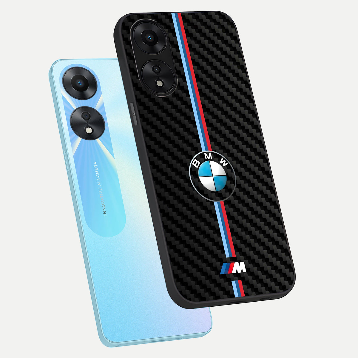  BMW Pattern phone case For Oppo A78 5G showing premium glass back cover with detailed artwork