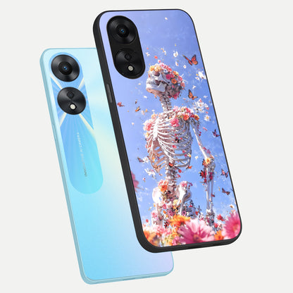  Bloom Beyond Bones phone case For Oppo A78 5G showing premium glass back cover with detailed artwork