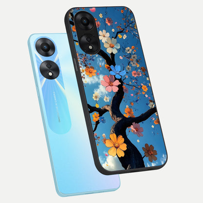  Blossom Dream Sky phone case For Oppo A78 5G showing premium glass back cover with detailed artwork