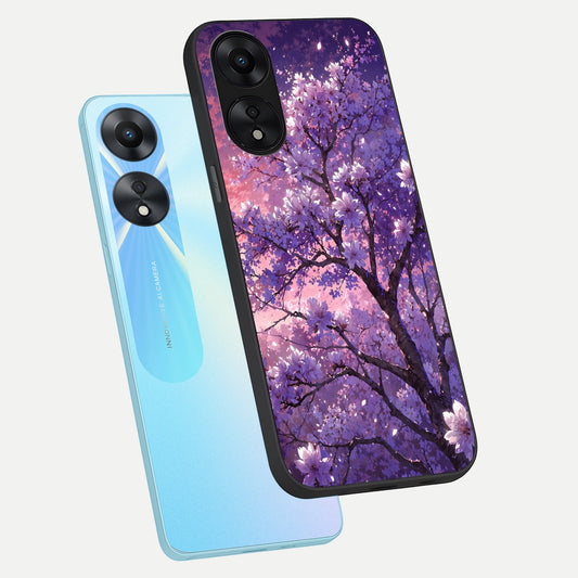  Blossom Tree phone case For Oppo A78 5G showing premium glass back cover with detailed artwork