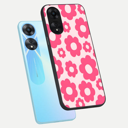  Blush Flower Pop phone case For Oppo A78 5G showing premium glass back cover with detailed artwork