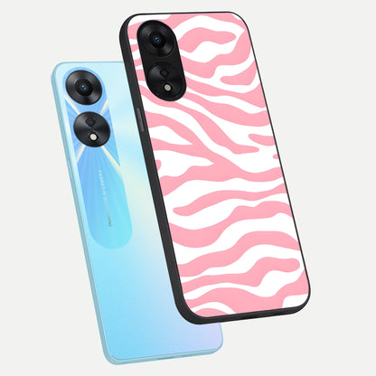  Blush Zebra Flow phone case For Oppo A78 5G showing premium glass back cover with detailed artwork