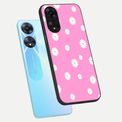  Bubblegum Daisy Pop phone case For Oppo A78 5G showing premium glass back cover with detailed artwork