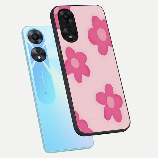  Candy Bloom Dreams phone case For Oppo A78 5G showing premium glass back cover with detailed artwork