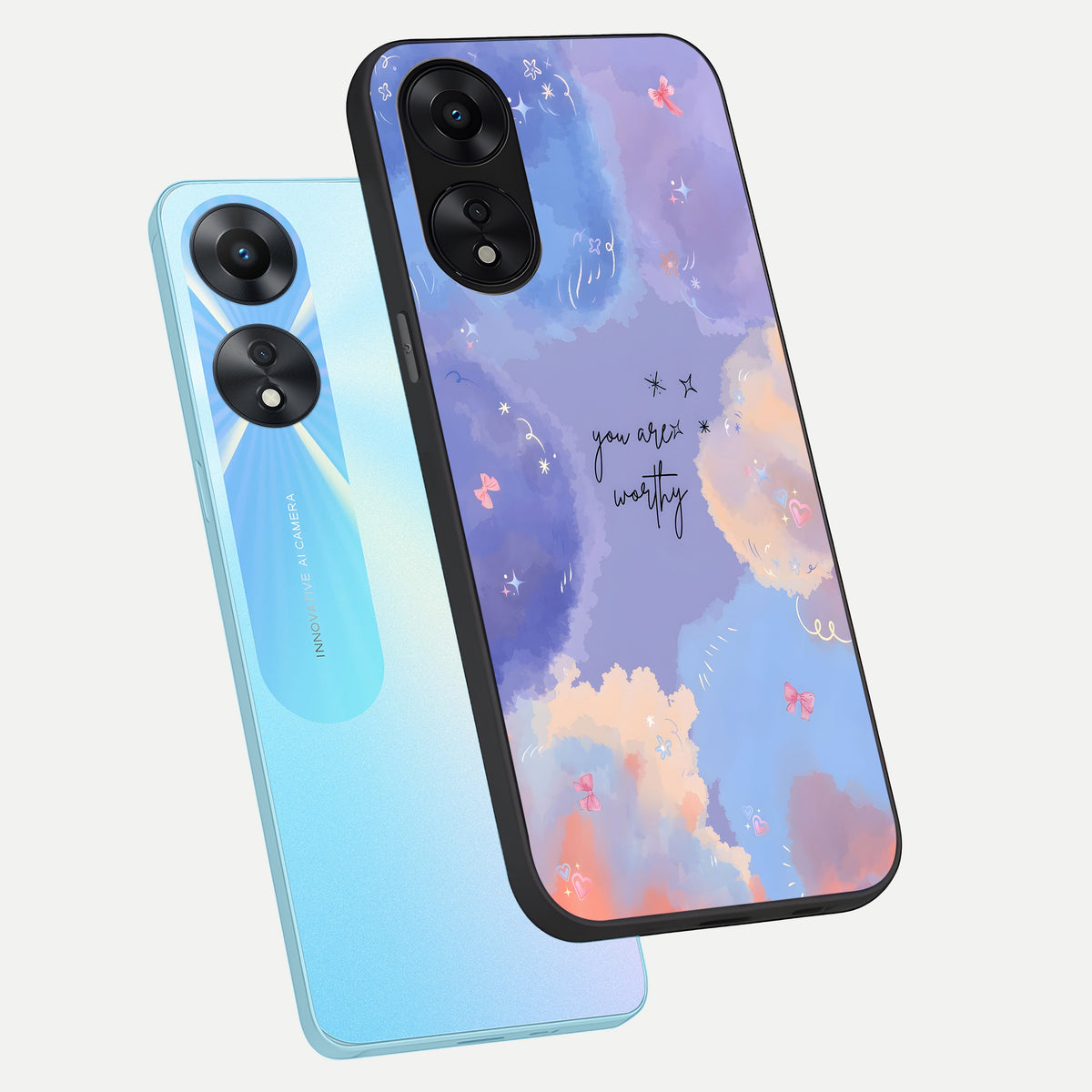  Celestial Cloud Magic phone case For Oppo A78 5G showing premium glass back cover with detailed artwork