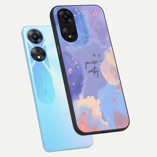  Celestial Cloud Magic phone case For Oppo A78 5G showing premium glass back cover with detailed artwork