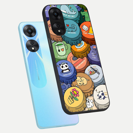  Coins Patterns phone case For Oppo A78 5G showing premium glass back cover with detailed artwork