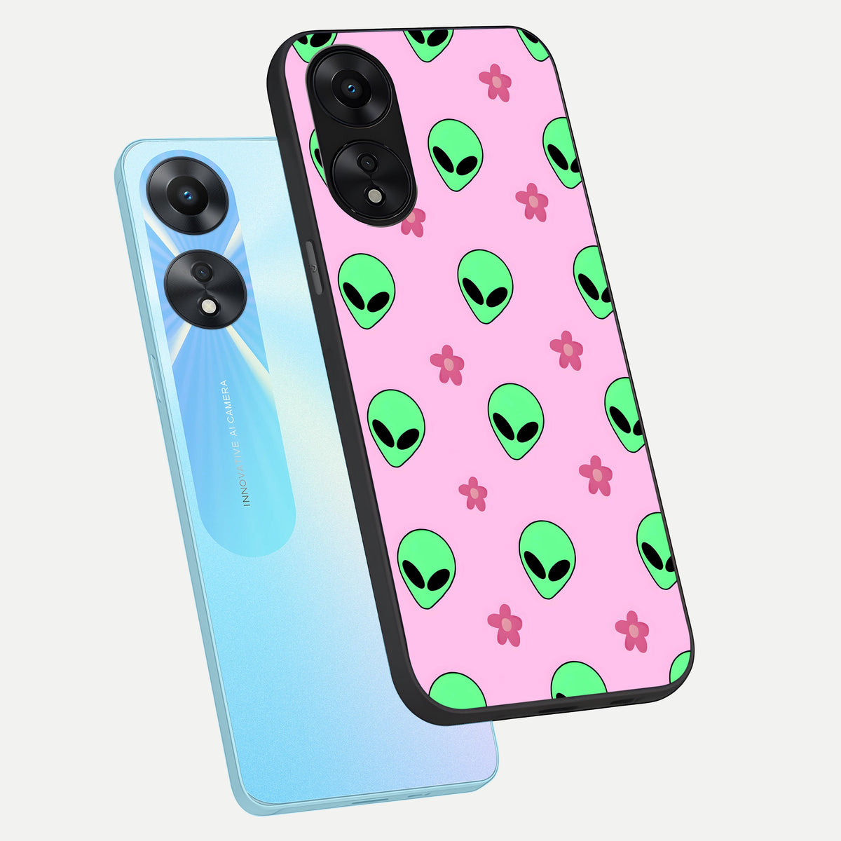  Cosmic Cute Crush phone case For Oppo A78 5G showing premium glass back cover with detailed artwork