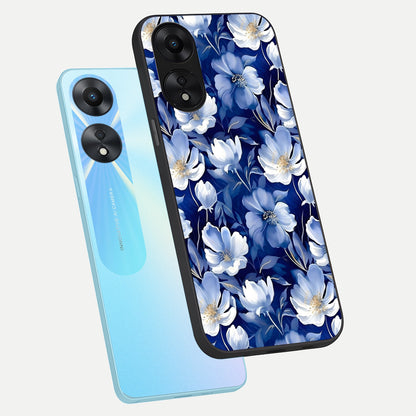  Cute Floral Patterns phone case For Oppo A78 5G showing premium glass back cover with detailed artwork