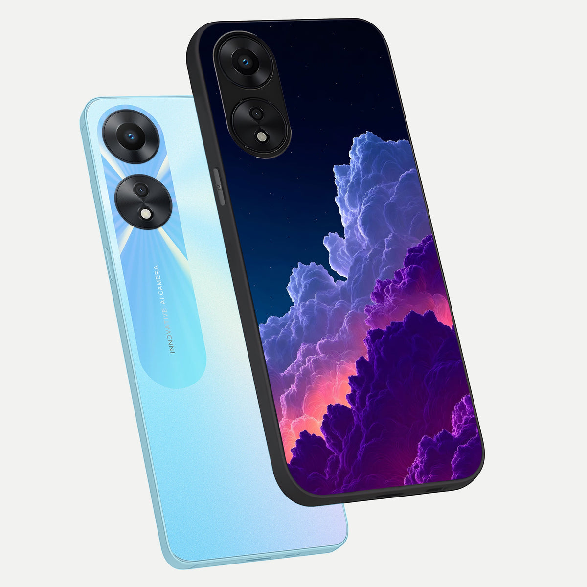  Dreamy Cloud Skies phone case For Oppo A78 5G showing premium glass back cover with detailed artwork