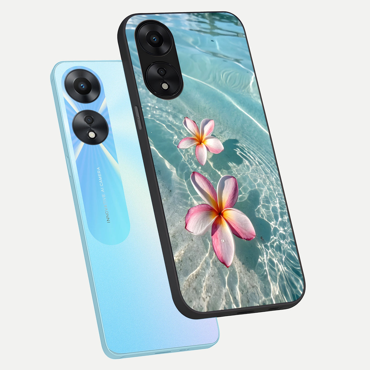  Floating Bloom Bliss phone case For Oppo A78 5G showing premium glass back cover with detailed artwork