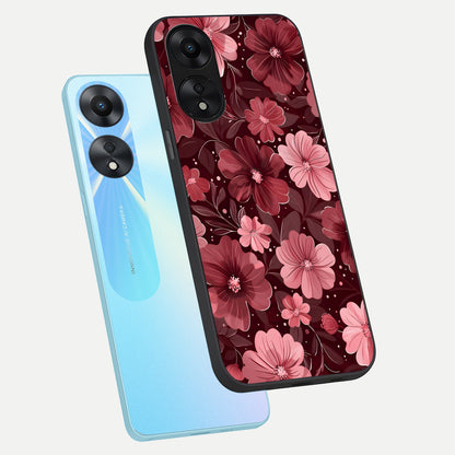  Flower Blush Bloom phone case For Oppo A78 5G showing premium glass back cover with detailed artwork