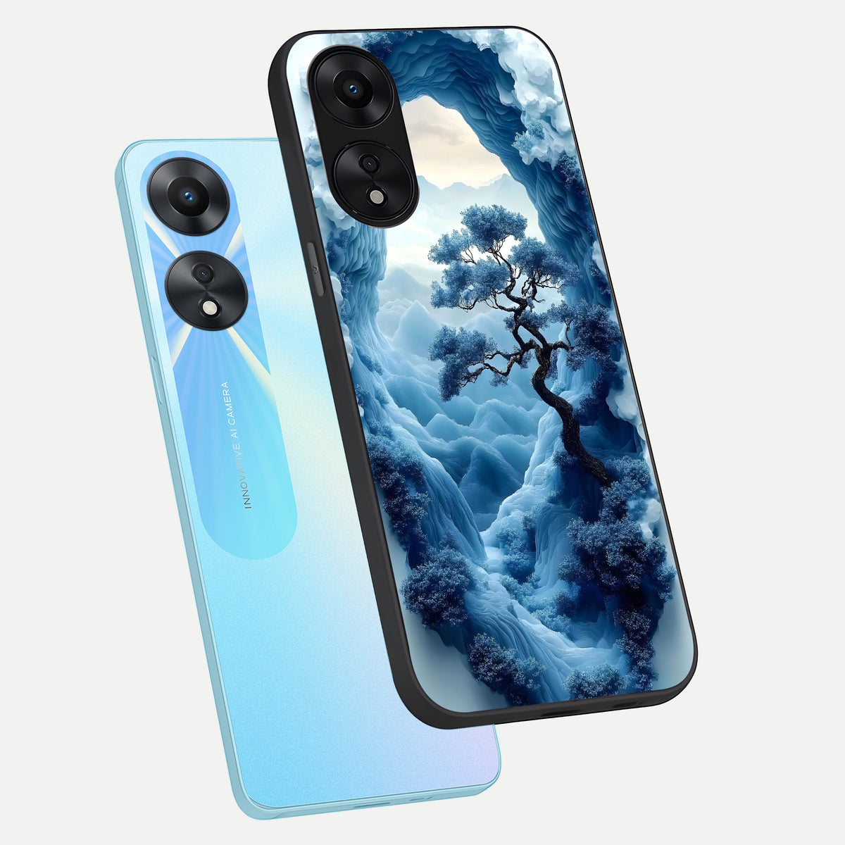  Frozen Serenity Gate phone case For Oppo A78 5G showing premium glass back cover with detailed artwork