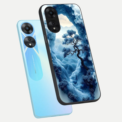  Frozen Serenity Gate phone case For Oppo A78 5G showing premium glass back cover with detailed artwork