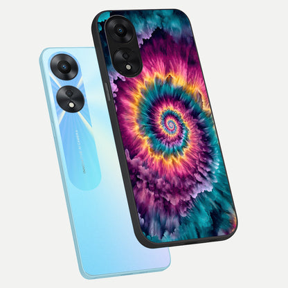  Galactic Spiral Burst phone case For Oppo A78 5G showing premium glass back cover with detailed artwork