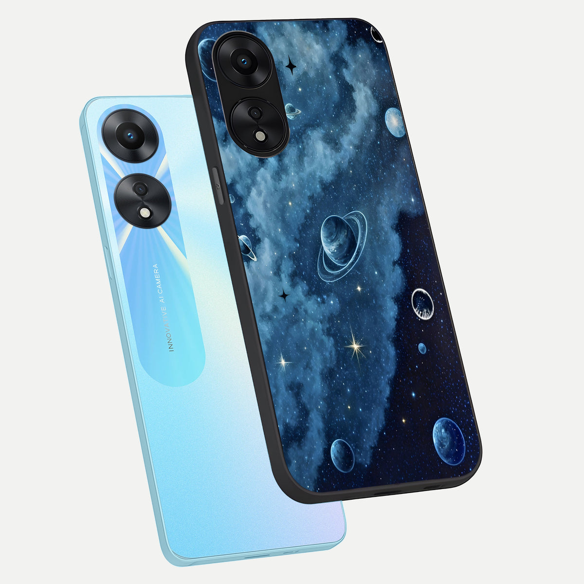  Galaxy Dream Space phone case For Oppo A78 5G showing premium glass back cover with detailed artwork