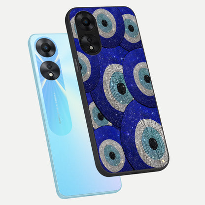  Galaxy Eye Flow phone case For Oppo A78 5G showing premium glass back cover with detailed artwork