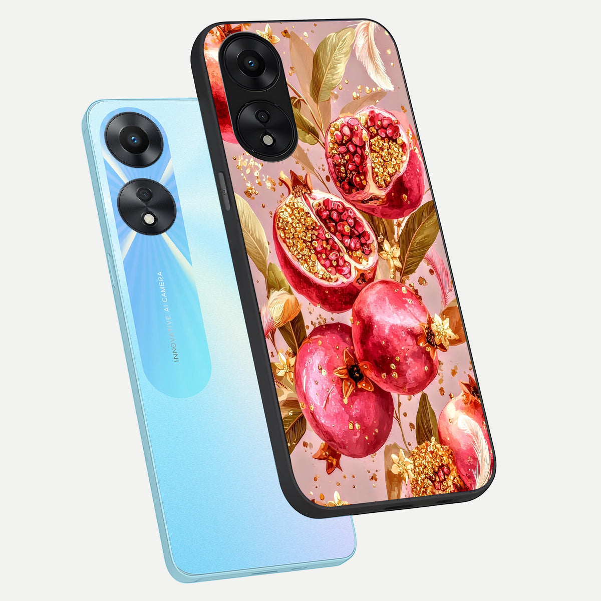  Golden Bloom Glow phone case For Oppo A78 5G showing premium glass back cover with detailed artwork