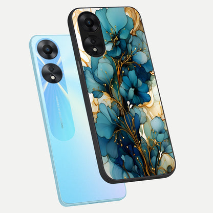  Golden Bloom Symphony phone case For Oppo A78 5G showing premium glass back cover with detailed artwork