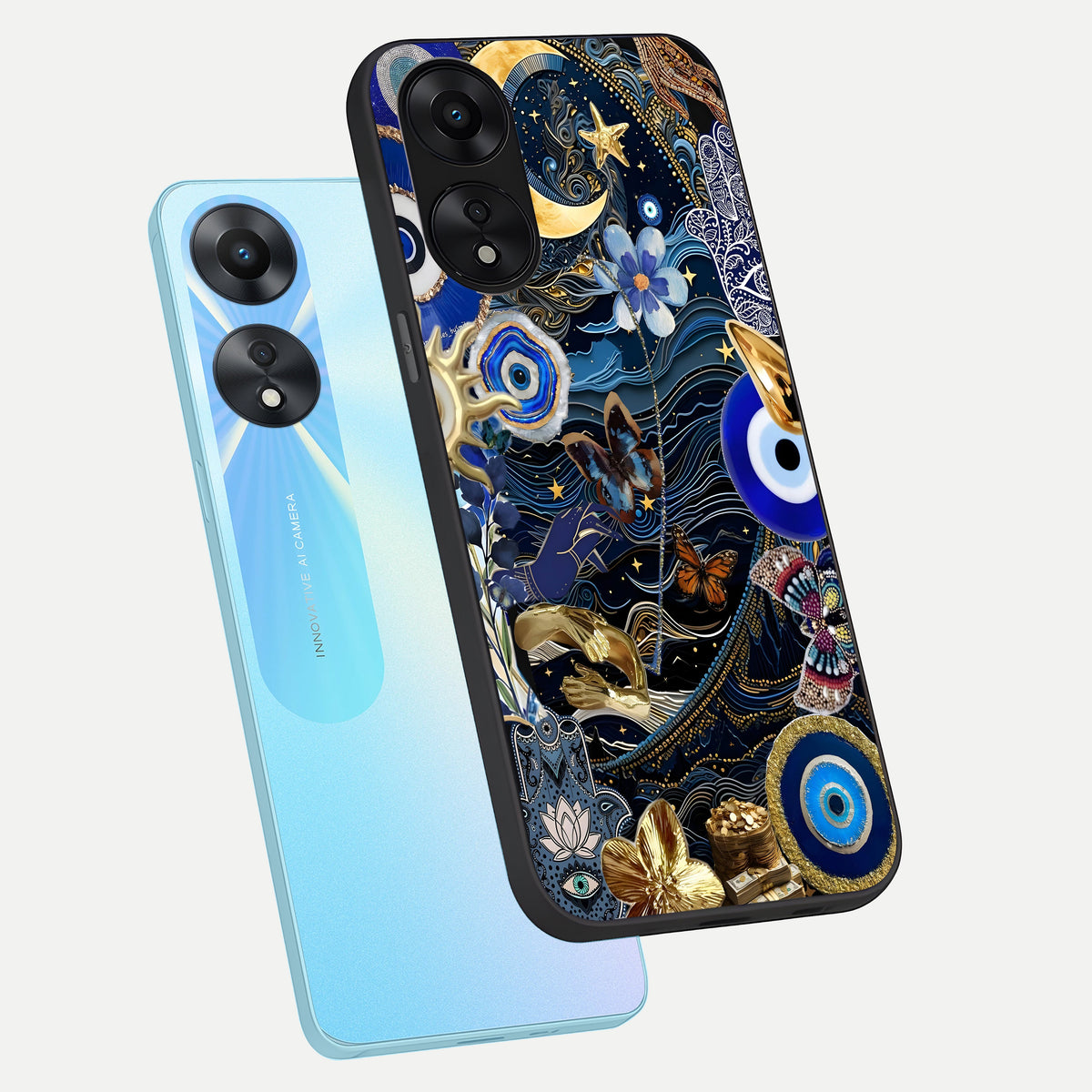  Golden Moon Magic phone case For Oppo A78 5G showing premium glass back cover with detailed artwork