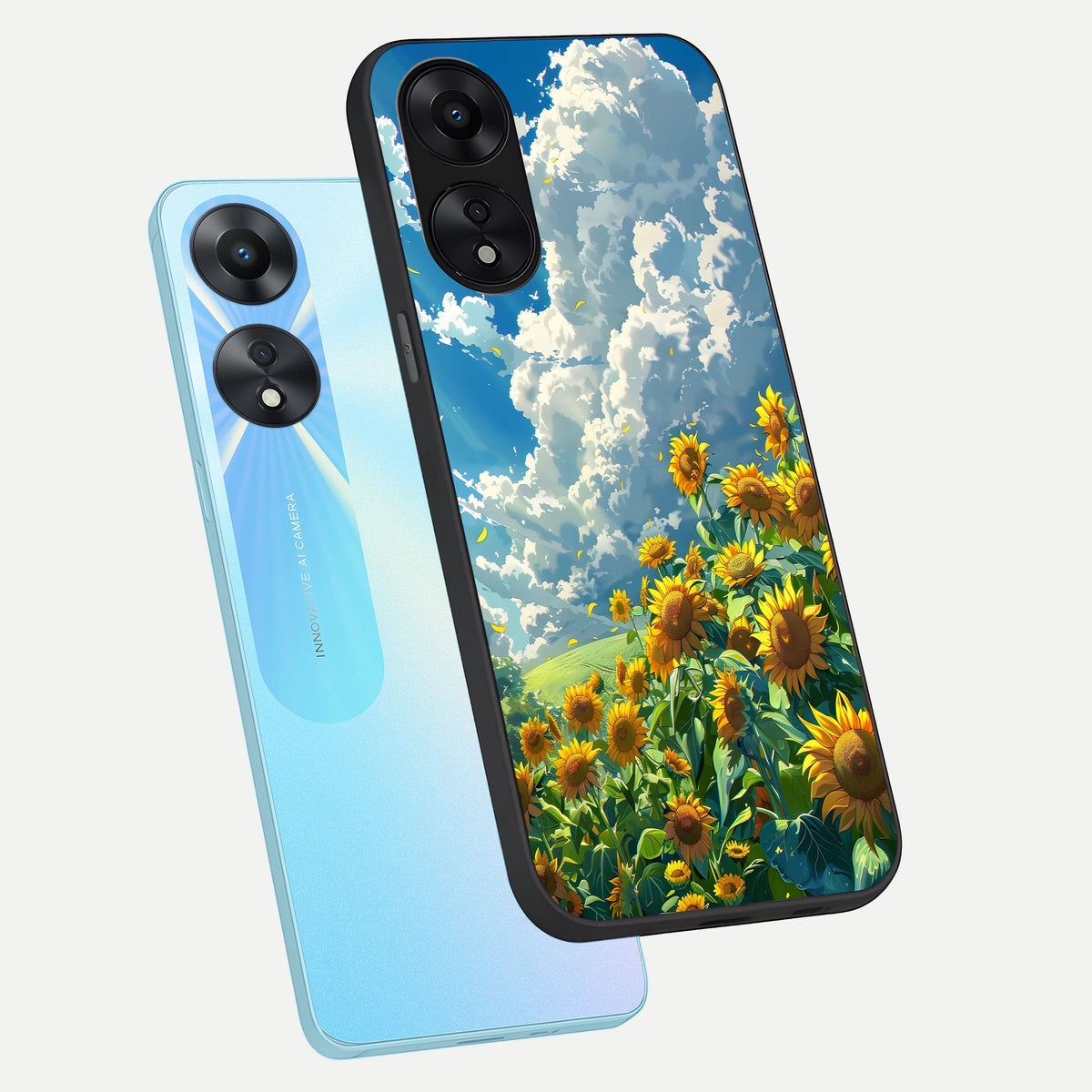  Golden Sun Glory phone case For Oppo A78 5G showing premium glass back cover with detailed artwork