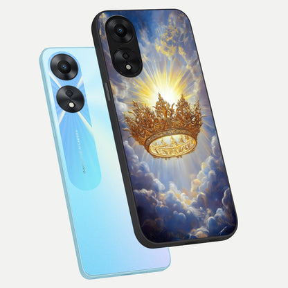  Heavenly Crown Light phone case For Oppo A78 5G showing premium glass back cover with detailed artwork