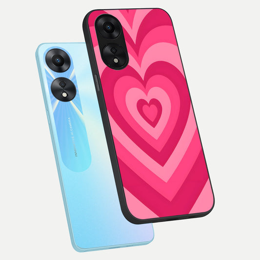  Layered Love Hearts phone case For Oppo A78 5G showing premium glass back cover with detailed artwork