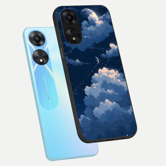  Moon Dream Haze phone case For Oppo A78 5G showing premium glass back cover with detailed artwork