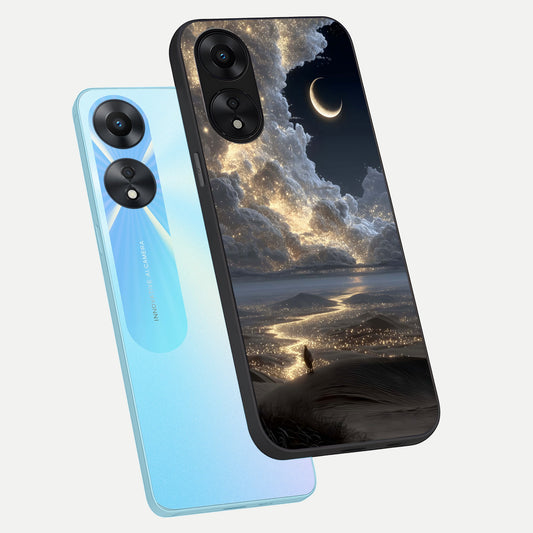  Moonlight Spark Path phone case For Oppo A78 5G showing premium glass back cover with detailed artwork