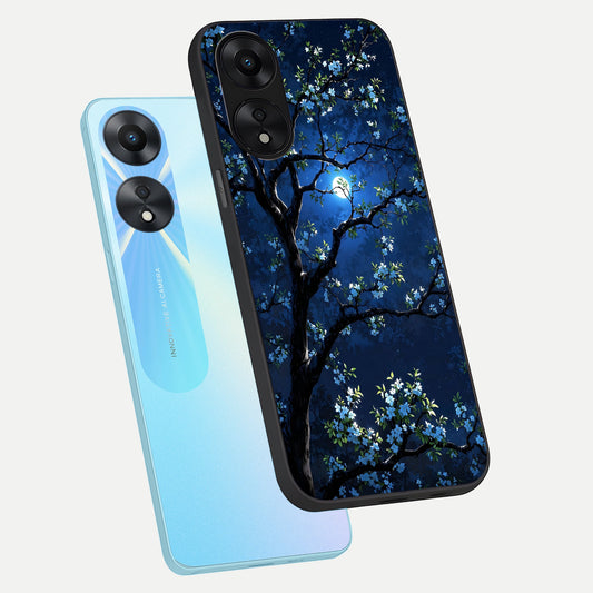  Mystic Floral Night phone case For Oppo A78 5G showing premium glass back cover with detailed artwork