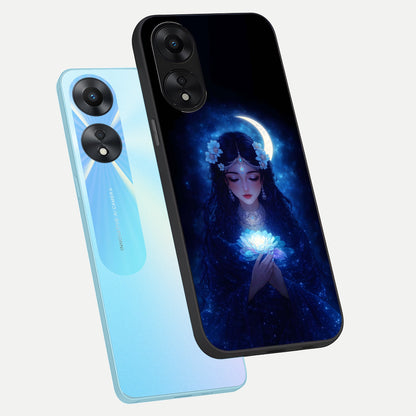  Mystic Moon Queen phone case For Oppo A78 5G showing premium glass back cover with detailed artwork