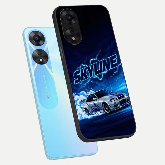  Neon Drift Beast phone case For Oppo A78 5G showing premium glass back cover with detailed artwork