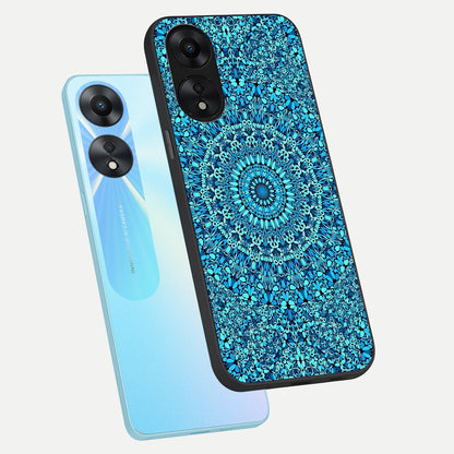  Ocean Bloom Mandala phone case For Oppo A78 5G showing premium glass back cover with detailed artwork
